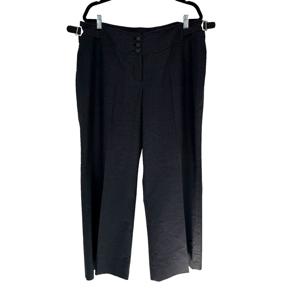 Lane Bryant Womens Pinstripe Pants Size 18 Navy Blue Stretch Career Office Work